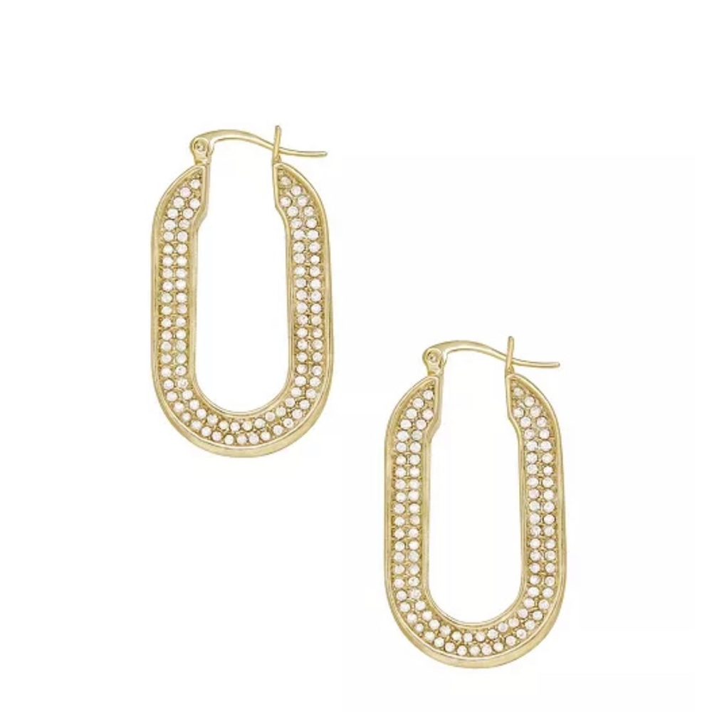 ETTIKA Super cute 18k gold-plates crystal hoop earrings!